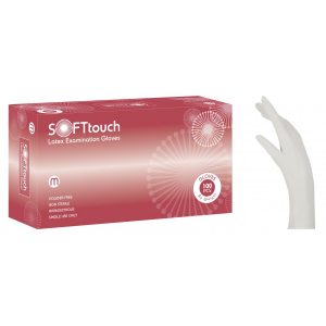 Γάντια latex Soft Touch (χωρίς πούδρα) Λευκό – x100 τεμ.