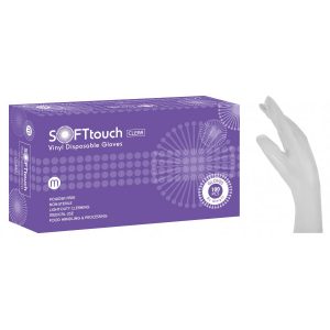 Soft Touch Γάντια Βινυλίου – Λευκό χωρίς πούδρα – x100 τεμ.